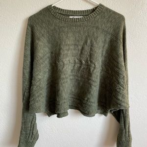 Hollister Green Knit Cropped Sweater